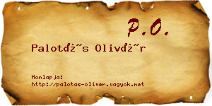 Palotás Olivér névjegykártya